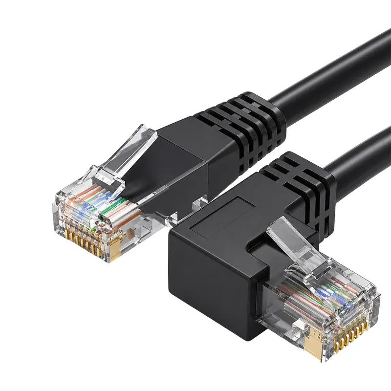 Left Side Angled Cat6 Cable